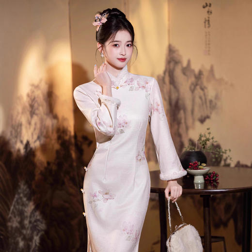 MYJ 倒大袖国风素雅旗袍中式改良简约大气连衣裙 商品图1