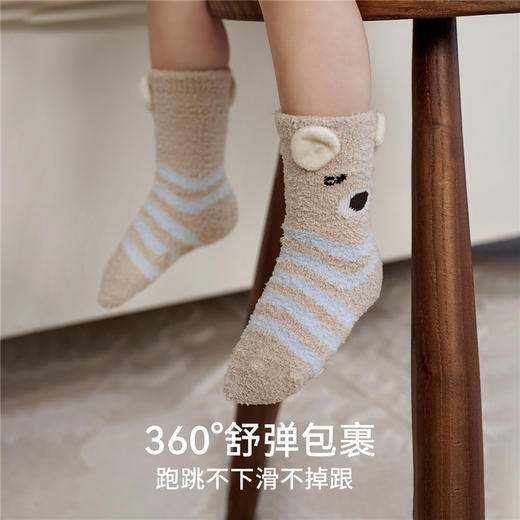 【婴童服配】嫚熙婴儿半边绒地板袜秋冬男女儿童宝宝小月龄卡通袜子 商品图4