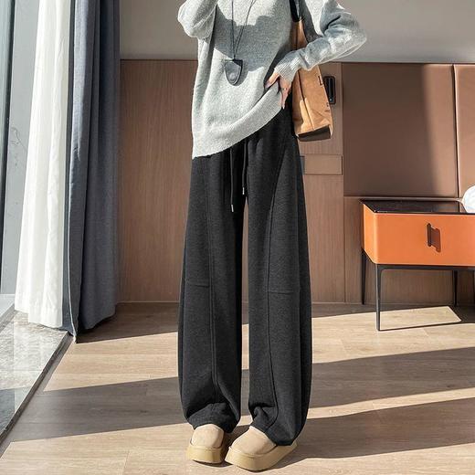 【加绒加厚高级醋酸人字纹羊毛香蕉裤】松紧腰香蕉裤宽松显瘦垂感直筒休闲百搭 商品图2