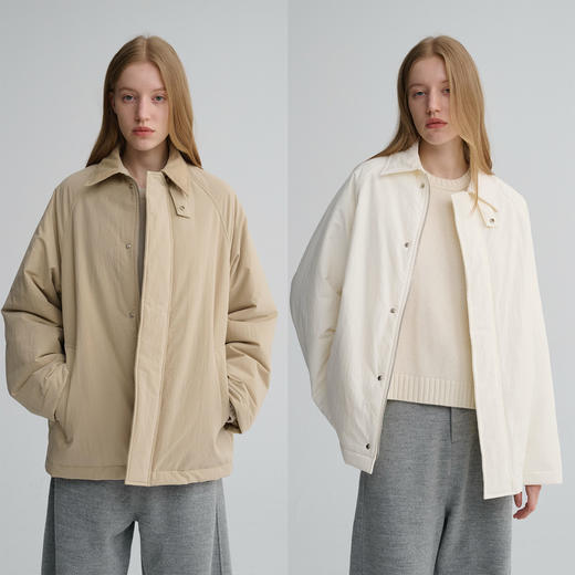 MAISON CECILE三色|百搭灯芯绒领廓形工装感可立领棉服夹克外套 商品图0