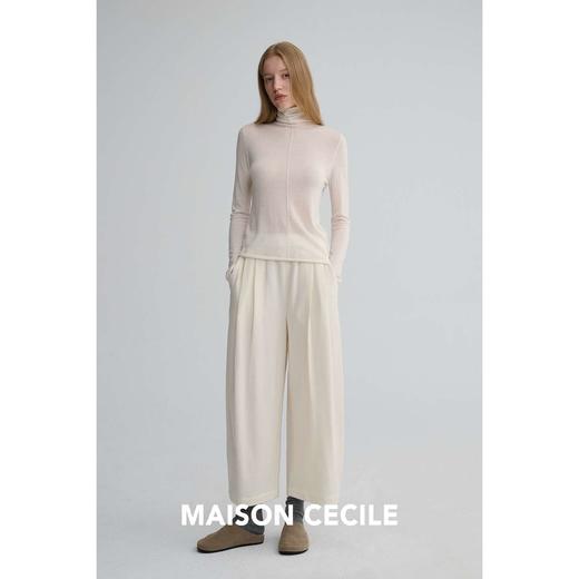 MAISON CECILE四色|羊毛松紧腰毛呢宽松随性松弛气球九分裤 商品图1