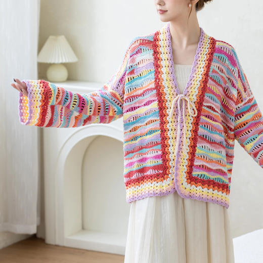 苏苏姐家微漾水波纹开衫手工DIY钩针4股牛奶棉衣服毛线团材料包 商品图2