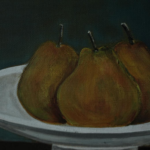 日本中古布面油画 水果 商品图3