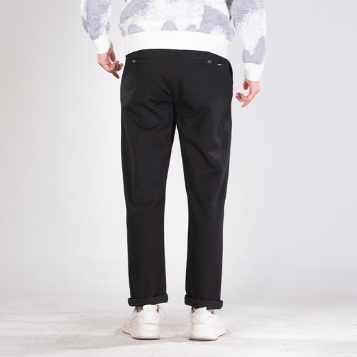 DRONKOO 2025 正常腰左袋米白绣线织唛斜纹针织中厚休闲长裤 商品图4