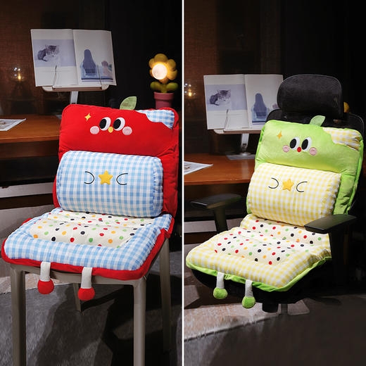 自然醒大眼苹果格子波点护腰横条坐垫QYL 商品图4