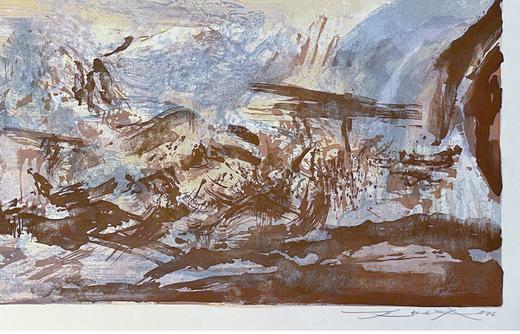 独角鹿西洋古董 1976年巴塞罗那Ediciones Polígrafa出版赵无极亲签「无题：第280号｜诗画之礼赞」彩色石版画 商品图3