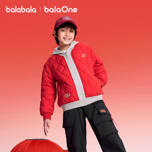 【balaOne】巴拉巴拉童装儿童外套男女童2025年新款春装棉服拼接 商品图1