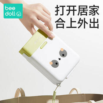 beedoll蓓兜奶瓶刷便携婴儿奶瓶清洗吸管刷奶嘴刷杯刷沥水架套装-皓月白 商品图1