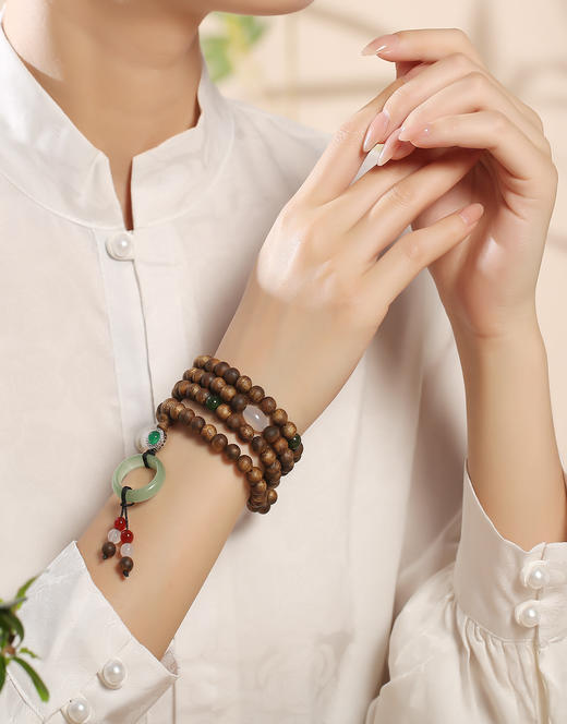 【设计师款·玉润沉香福禄手串】四大名香之首’ 惠东原产“沉香母树之乡” “木中黄金”绿棋楠 一物一证、深圳国检、扫码验真 （直供价：1880元） 商品图2