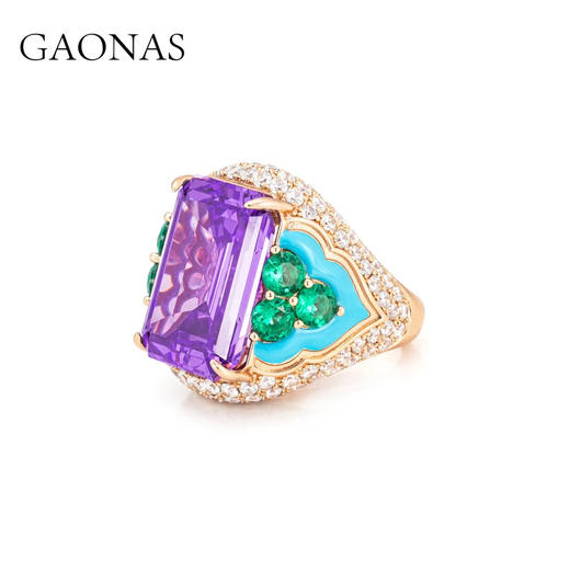 GAONAS  浪漫紫罗兰贵气奢华紫色戒指11662JPR 商品图2
