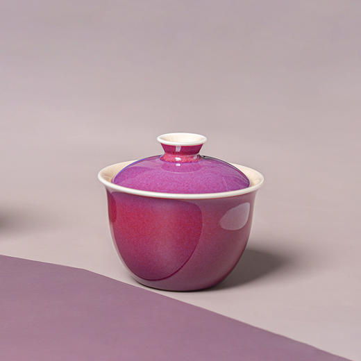 问鼎钧瓷/梦鼎/鹅黄青花/精工款/辉景盖碗(百年好合) 商品图0