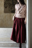 牧衣游原创 提花丝麻棉混纺半裙宽松百搭复古文艺A字半身裙 烬雪 商品缩略图5