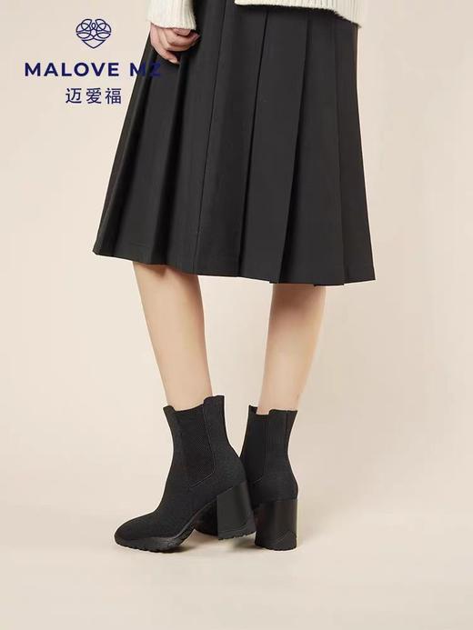 「189元专区」Malove MZ 王妃靴系列 羊毛短靴/过膝靴/雕花切尔西/水钻短靴 商品图4