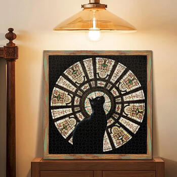 botopCathedralCat教堂猫拼图1000片进口黑卡闪光减压玩具生日圣诞礼物 商品图2