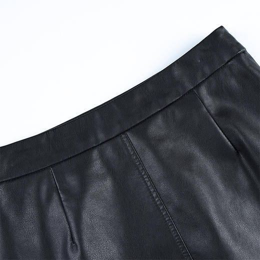 QYM 66925-Y半身裙PU皮开衩气质包臀裙中长款一步裙 商品图3