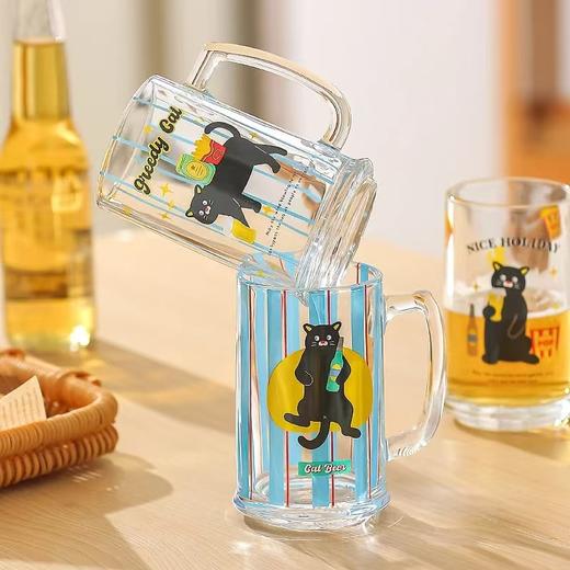 4楼Eubelle欧蓓 川岛屋原创黑猫啤酒杯430ml 高颜值家用玻璃杯 活动价：24.8元 商品图1