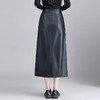 QYM 66925-Y半身裙PU皮开衩气质包臀裙中长款一步裙 商品缩略图2