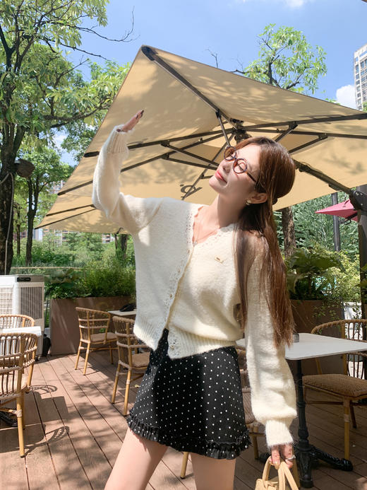 <曾小咸推荐>现货秒杀！微信超特价！韩系拼接蕾丝镂空针织衫 日常199.99 立减110 秒杀89.99！ 商品图7