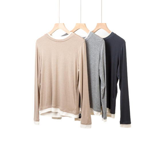 拼色假两件打底衫 商品图1