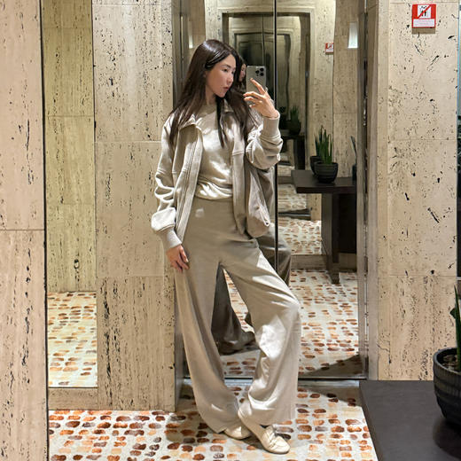 ROMI STUDIO16.5mm羊绒羊毛纱 老钱松弛感翻领毛呢外套RWCWWG5704 商品图0