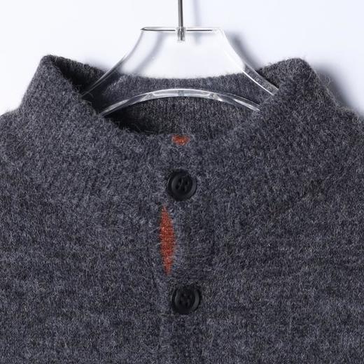 47169SDSA秋冬新款痞帅男装韩版潮牌纯色纽扣立领开衫毛衣慵懒风针织衫 商品图1