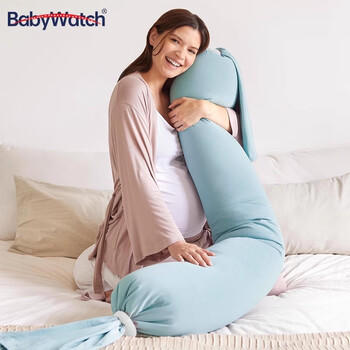 BabyWatch孕妇枕护腰侧睡枕托腹u型枕抱枕侧卧靠枕头可调节多功能糖果枕蓝 商品图1