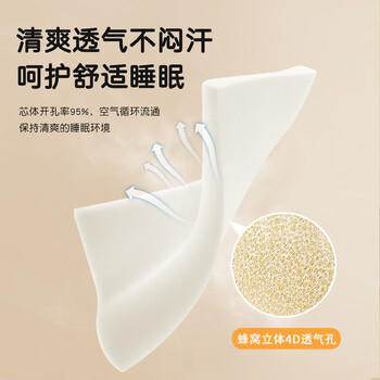 然牌儿童枕头记忆枕慢回弹深睡护颈枕四季通用 粉色 商品图1