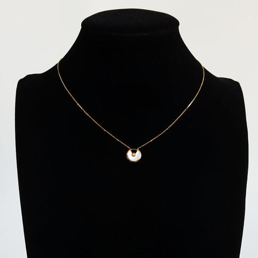 【95新】Cartier卡地亚Amulette系列白贝母护身符18k黄金单钻项链 链长约41cm女士071025NJS05 商品图7