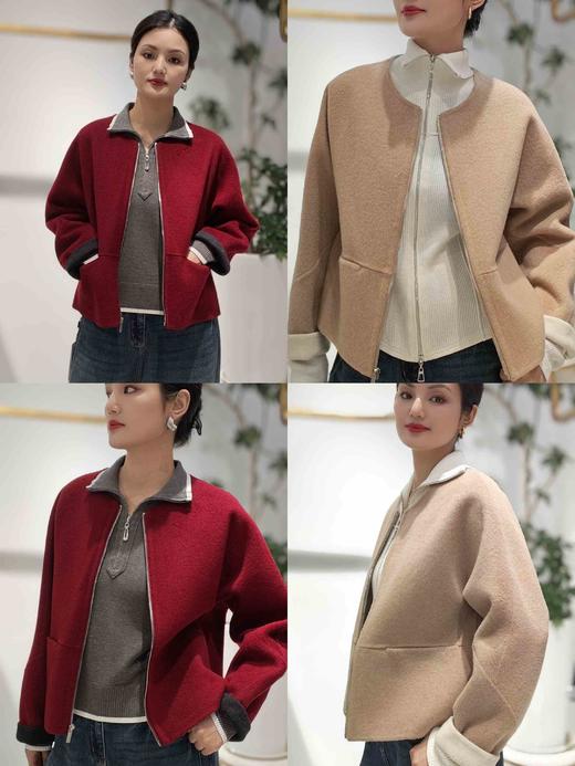 585810圆领拉链短款大衣 商品图1