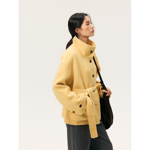 HeyDress立领短款宽松毛呢外套 商品图1