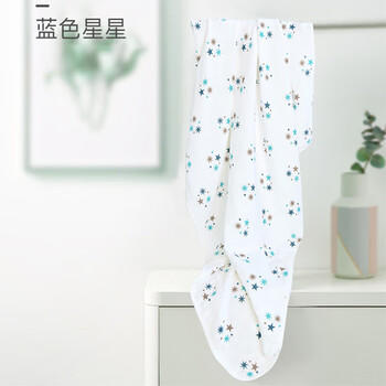 9i9婴儿包巾纯棉防惊跳新生儿纱布巾宝宝产房包单抱被子蓝120*110cm 商品图7