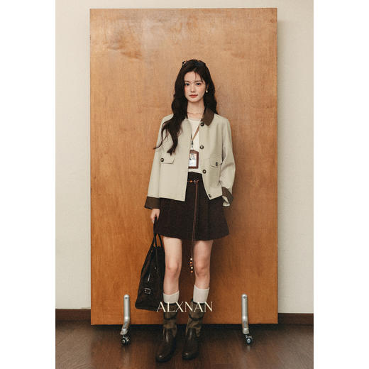 鹿向南「丁香絮语」高级卡其色短外套女秋季新款气质法式开衫上衣L57923 商品图4