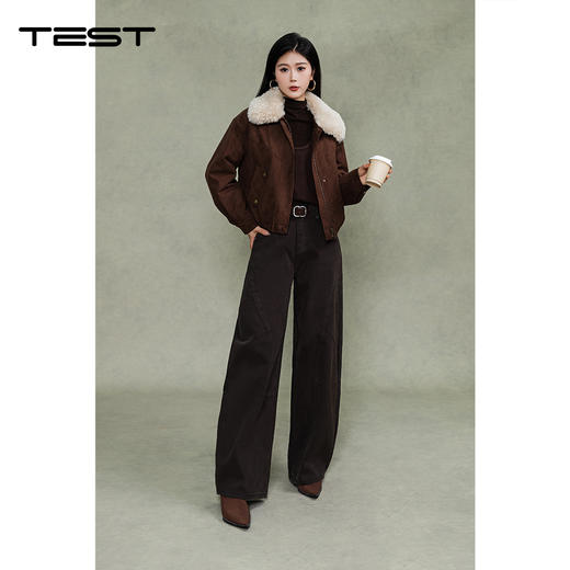 冬上新甜酷风必备棕色短款保暖时髦夹克2254102 商品图4