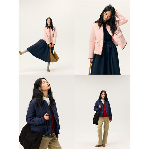 HeyDress菱形格复古翻领外套 商品图1