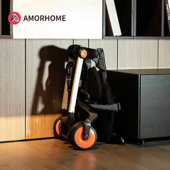 AMORHOME遛娃神器婴儿推车可坐可躺轻便折叠宝宝溜娃折叠小婴儿车橘色pro 商品图0