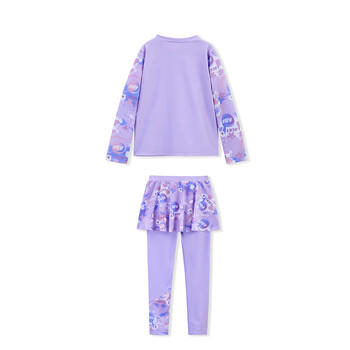 ASK JUNIOR童装儿童泳衣夏装女童分体式泳衣中大童抗氯长袖长裤专业训练服 商品图3