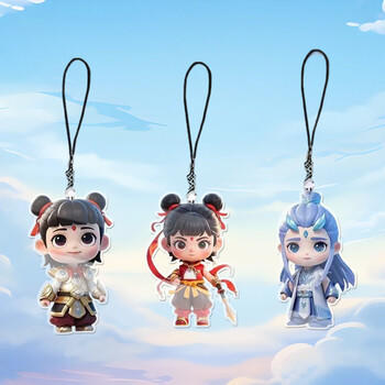 丹米琦儿童玩具哪吒敖丙藕饼CP手机挂件高颜值哪吒敖丙书包挂饰3个 商品图0