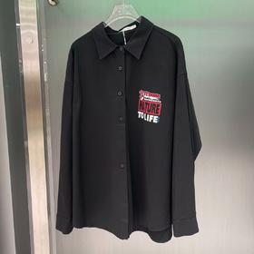 NC翻领后背大图案长袖衬衫50704（黑）秋季153011520321