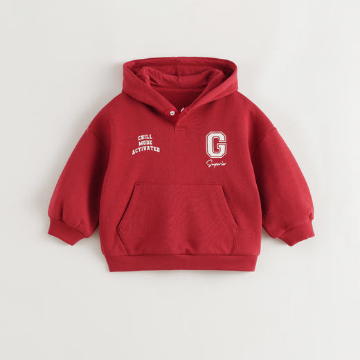 马克珍妮男童美式校园连帽卫衣2025年秋装新款551170 商品图2