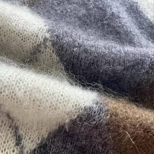 【à perles】复古菱格羊绒羊毛套头毛衣 商品图7