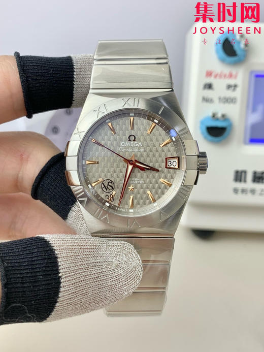 欧米茄 VS第四代星座系列 格子面金针 男士腕表 丹东8500一体机 表径38mm 商品图0