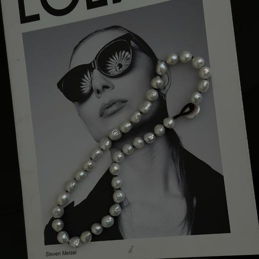 QOQI 淡水巴洛克9-10mm ji光皱皮 纽扣珠约14mm 总长约46cm 商品图5