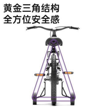 KinderKraftkk儿童自行车4-6-12岁学生单骑行车青少年男女孩生日礼物14寸银 商品图2