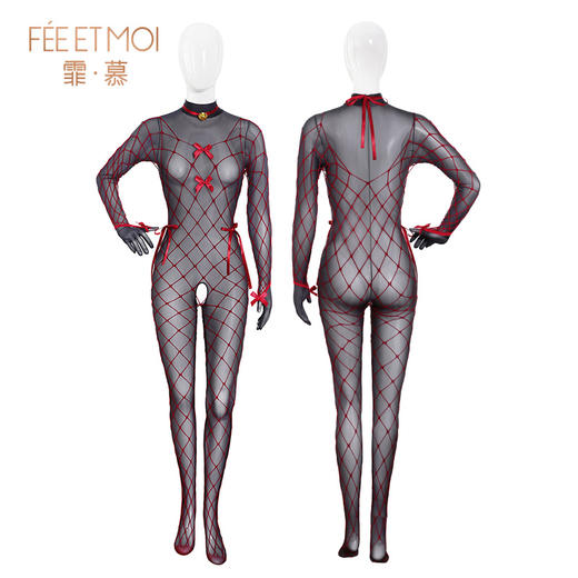 【情趣内衣】霏慕 雪夜甜心透肤开裆圣诞装6137 商品图11