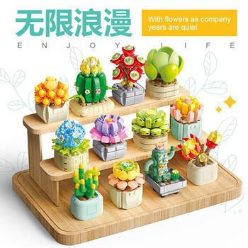 费米（Femibox）兼容乐高儿童拼装积木玩具花摆件生日礼物多肉-观音莲S2318 商品图2