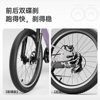 KinderKraftKK儿童自行车4-6-12岁学生单骑行车青少年男女孩礼物山地车20寸紫 商品图5