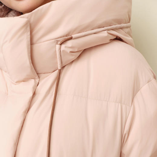 【严选】孟子义代言诗凡黎粉色连帽安心羽绒服2025冬新款防寒长款保暖外套7GA180081 商品图3