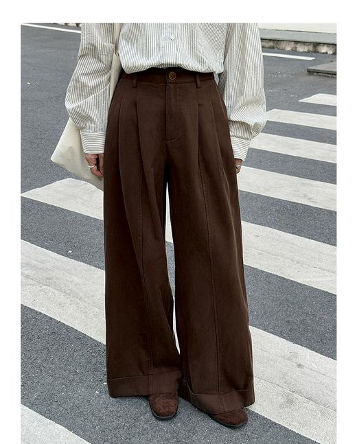 韩系通勤折边西装休闲裤 商品图0