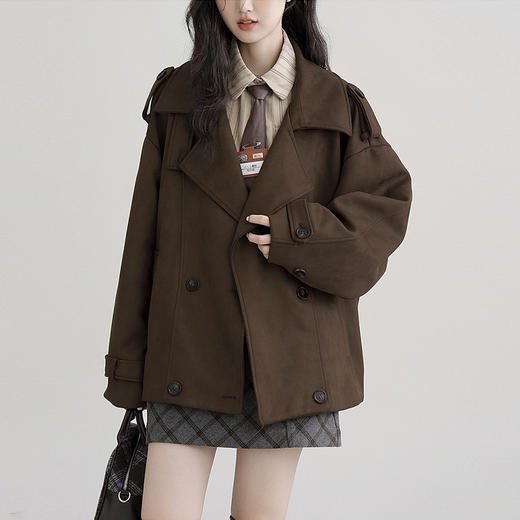 裁缝学苑AH83新款仿麂皮绒风衣纸样外套女翻领宽松高级感大衣打版裁剪 商品图3