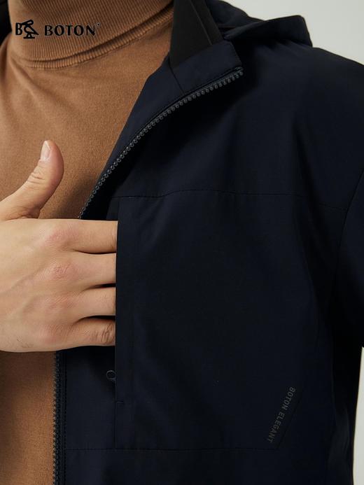 波顿男士春秋 短款薄棉外套 利落轻暖 甩帽美式休闲合身款MJ988323 商品图2